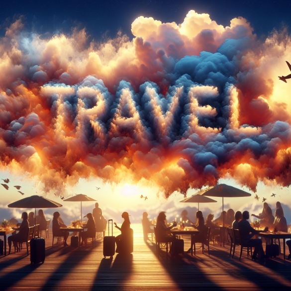 a Travel text made of subliminal clouds